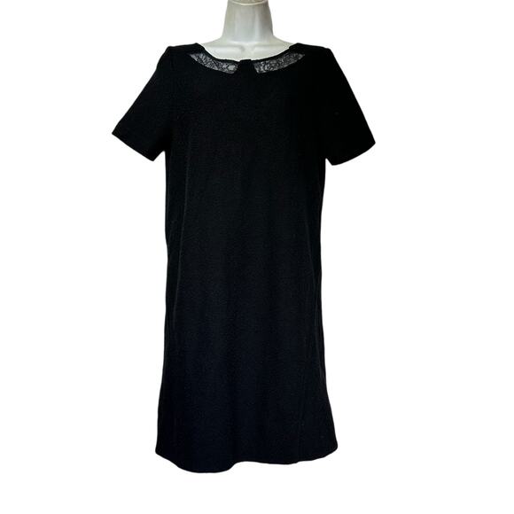 Marc Jacobs Black Wool Boucle Lace Mod Shift Dress Size S - Picture 1 of 10